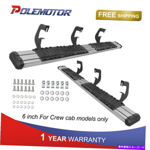 Nerf Bar yA6C`TChXebvNERFo[2007-2018V{[Vo[hGMCVGN[Lu Pair 6 Inch Side Step Nerf Bar For 2007-2018 Chevy Silverado GMC Sierra Crew Cab