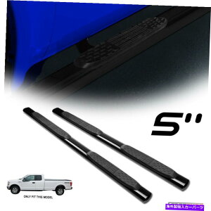 Nerf Bar 15-21�t�H�[�hF150�X�[�p�[/�G�N�X�e���f�b�h�L���u5 �ȉ~�`�̍����T�C�h�X�e�b�v�i�[�t�o�[�{�[�h For 15-21 Ford F150 Super/Extended Cab 5 Oval Black Side Step Nerf Bars Boards�y���s�A���i�z