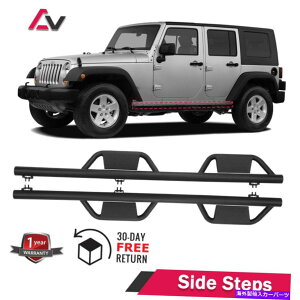 Nerf Bar tBbg07-17W[vO[JK 4hATChXebvwr[f[eBX`[o[jO{[h Fits 07-17 Jeep Wrangler JK 4 Door Side Step Heavy Duty Steel Bar Running Board