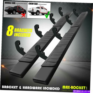 Nerf Bar 6 2019-2022�V���o���[�h/�V�G���N���[�L���u�T�C�h�X�e�b�v�i���t�o�[blk�̃����j���O�{�[�h 6 Running Board For 2019-2022 Silverado/Sierra Crew Cab Side Step Nerf Bar BLK�y���s�A���i�z