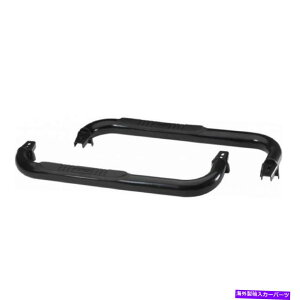 Nerf Bar p[W8625ubN3 "EhxgX`[Xebvo[87-06O[YJ/TJ Rampage 8625 Pair of Black 3" Round Bent Steel Step Bar for 87-06 Wrangler YJ/TJ