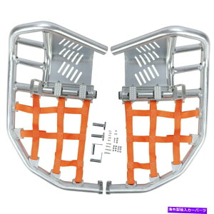 Nerf Bar Vo[i[to[ƃIWlbgyOq[K[hz_TRX 450R Silver Nerf Bars & Orange Nets Peg Heel Guard For Honda TRX 450R all years