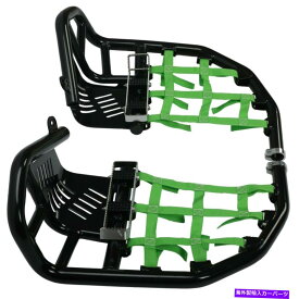 Nerf Bar 2008-2014 kawasaki kfx450r nerf bars pro peg heel guardブラックナーフグリーンネット For 2008-2014 Kawasaki KFX450R Nerf Bars Pro Peg Heel Guard Black Nerf Green net