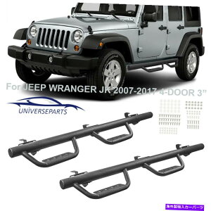Nerf Bar yA3 ''TChXebvnerfo[jO{[h2007-2018W[vO[JK 4hA Pair 3'' Side Step Nerf Bar Running Boards for 2007-2018 Jeep Wrangler JK 4 Door