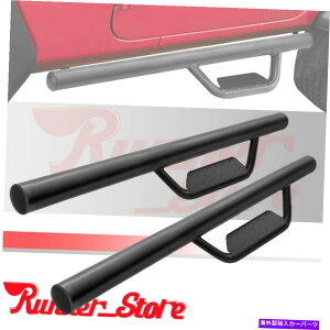 Nerf Bar 07-18pW[vO[2hAt[vjO{[hnerfo[TChXebvblk For 07-18 Jeep Wrangler 2 Door HOOP Running Board Nerf Bar Side Step BLK