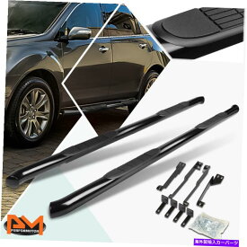 Nerf Bar 07-13 ACURA MDX YD2 SUVペアラウンド3 "サイドステップNERFバーランニングボードブラック For 07-13 Acura MDX YD2 SUV Pair Round 3" Side Step Nerf Bar Running Board Black