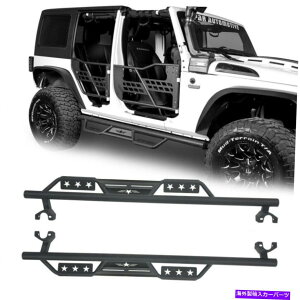 Nerf Bar チューブラーナーフバーサイドステップバーランニングボードw/スターオープニングフィットジープラングラーJK Tubular Nerf Bar Side Step Bar Running Board w/Star Opening Fit Jeep Wrangler JK
