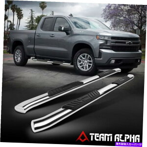 Nerf Bar tBbg2019-2021Vo[h/VG[GNXeN]ȉ~`̘pȃN5 "i[to[TChXebv Fits 2019-2021 Silverado/Sierra[EXT CAB]Oval Curved Chrome 5" Nerf Bar Side Step