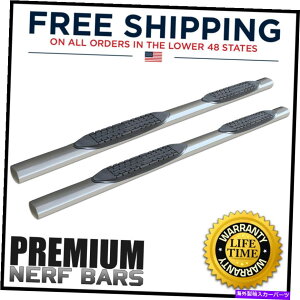 Nerf Bar 05-12YpXt@C_[̃XeXȉ~`̃i[to[jO{[h̃TChXebv 4in Stainless Oval Nerf Bars Side Step Running Board for 05-12 Nissan Pathfinder