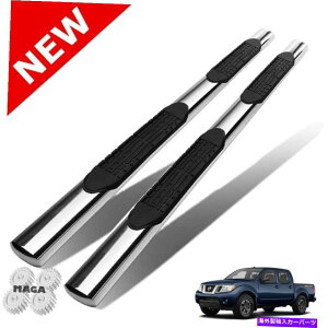 Nerf Bar 2005-20フロンティアクルーキャブ4 "楕円形のクロムサイドステップナーフバーランニングボード For 2005-20 Frontier Crew Cab 4" Oval Chrome Side Step Nerf Bars Running Boards