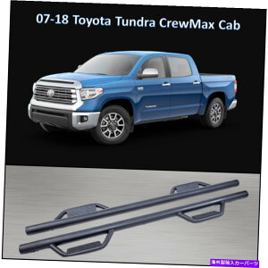 Nerf Bar 07-18̃g^chN[}bNXt[vX^CXebveNX`i[to[jO{[h For 07-18 Toyota Tundra Crew MAX Hoop Style Step Textured Nerf Bar Running Board