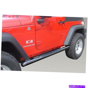 Nerf Bar ȃbW11590.05 3C`̊ۂ`[uTChXebvW[vO[pubN Rugged Ridge 11590.05 3-Inch Round Tube Side Steps Black for Jeep Wrangler