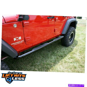 Nerf Bar ���ȃ��b�W11590.06�O���X�u���b�N�T�C�h�`���[�u�X�e�b�v�y�A07-18�W�[�v�����O���[JK Rugged Ridge 11590.06 Gloss Black Side Tube Step Pair for 07-18 Jeep Wrangler JK