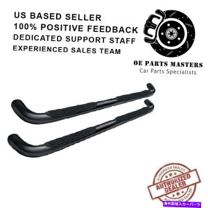 Nerf Bar Lund 22587915 3 Sierra Silverado 2007-2018�p�̊ۂ��x���g�X�`�[���i�[�t�o�[�u���b�N Lund 22587915 3 Round Bent Steel Nerf Bars Black For Sierra Silverado 2007-2018�y���s�A���i�z