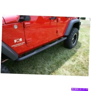 Nerf Bar �ۂ��`���[�u�X�e�b�v�̊��ȃ��b�W3�u���b�N�t�B�b�g07-18�W�[�v�����O���[������JK Rugged Ridge 3 In Round Tube Steps Black Fit 07-18 Jeep Wrangler Unlimited JK