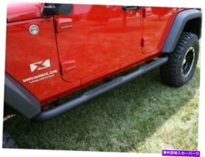 Nerf Bar ȃbW11591.06`[uTChXebvLbgEh3C`07-18O[JK Rugged Ridge 11591.06 Tube Side Step Kit Round 3 Inch For 07-18 Wrangler JK