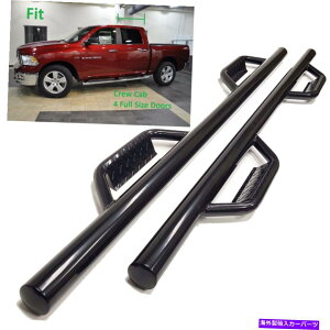 Nerf Bar �N���[�L���u�u���b�N3 �T�C�h�X�e�b�v�i�[�t�o�[�h���b�v�X�e�b�v2010-2018 RAM 1500 2500 3500 Crew Cab Black 3 Side Step Nerf Bar Drop Step For 2010-2018 Ram 1500 2500 3500�y���s�A���i�z