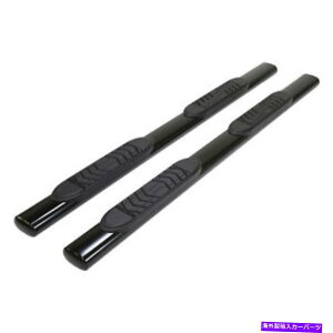 Nerf Bar TrailFX A7038B NERF BAR BLACK POWDERCOIRED CORETED CORETED CORED TrailFX A7038B Nerf Bar Black Powder Coated With Surface Steps