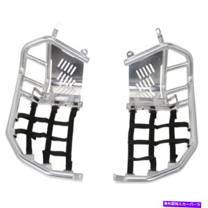 Nerf Bar q[K[h̋F̃EFrOt̉呫̃yOnerfo[ Tusk Foot Peg Nerf Bars With Heel Guards Silver With Black Webbing