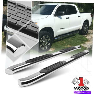 Nerf Bar Chrome 4 "07-20 Tundra Crewmax/Ext Crew Cabp̑ȉ~`̋ȐTChXebvNERFo[ Chrome 4" Oval Curved Side Step Nerf Bar for 07-20 Tundra CrewMax/Ext Crew Cab
