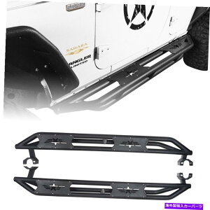 Nerf Bar Jeep Wrangler 2007-2018 JK�̂��߂Ƀ����j���O�{�[�h�����s���Ă���e�N�X�`���X�`�[���T�C�h�X�e�b�vNERF�o�[ Textured Steel Side Step Nerf Bars Running Board For Jeep Wrangler 2007-2018 JK�y���s�A���i�z