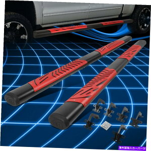 Nerf Bar 19-221500N[Lu5 "ȉ~`̃ubN/bhTChXebvi[to[jO{[h For 19-22 Ram 1500 Crew Cab 5" Oval Black/Red Side Step Nerf Bar Running Boards