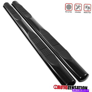 Nerf Bar �t�B�b�g2015-2021 F150�X�[�p�[�N���[�L���u4 �u���b�NS/S�����j���O�{�[�h�I�[�o���T�C�h�X�e�b�v�o�[ Fit 2015-2021 F150 SuperCrew Cab 4 Black S/S Running Boards Oval Side Step Bars�y���s�A���i�z