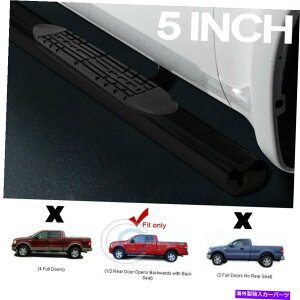 Nerf Bar 5 �ȉ~�`��HD�u���b�N�T�C�h�X�e�b�v�i�[�t�o�[�����j���O�{�[�h04-08 FORD F150 SUPER/EXT CAB 5 Oval HD Black Side Step Nerf Bars Running Board 04-08 Ford F150 Super/Ext Cab�y���s�A���i�z