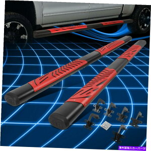 Nerf Bar 19-22����1500�N���[�L���u5 �ȉ~�`�̃u���b�N/���b�h�T�C�h�X�e�b�v�i�[�t�o�[�����j���O�{�[�h For 19-22 Ram 1500 Crew Cab 5 Oval Black/Red Side Step Nerf Bar Running Boards�y���s�A���i�z
