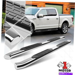 Nerf Bar Chrome 4 "ȉ~`̘pȂTChXebvNERFo[15-22 F150/F250N[/X[p[N[Lu Chrome 4" Oval Curved Side Step Nerf Bar for 15-22 F150/F250 Crew/SuperCrew Cab