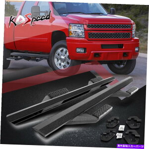 Nerf Bar XNGA`[u2.5 "07-19Vo[h/VGN[Lup̃hbvXebvTChi[to[ SQUARE TUBING 2.5" DROP STEP Side Nerf Bars for 07-19 Silverado/Sierra Crew Cab