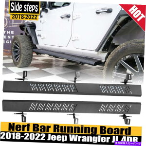 Nerf Bar 2018-2022�W�[�v�����O���[JL 4DR�T�C�h�X�e�b�v�i�[�t�o�[�����j���O�{�[�h�u���b�N�X�`�[�� For 2018-2022 Jeep Wrangler JL 4DR Side Steps Nerf Bar Running Board Black Steel�y���s�A���i�z