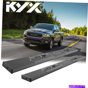 Nerf Bar 2019-2022 Dodge Ram 1500�N���[�L���u�����j���O�{�[�hNERF�o�[�T�C�h�X�e�b�v6 BLK For 2019-2022 Dodge Ram 1500 Crew Cab Running Boards Nerf Bars Side Steps 6 BLK