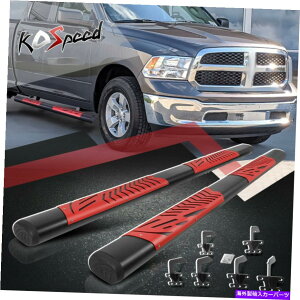 Nerf Bar 5.5 "ȉ~`̃Xebvi[to[jO{[h19-221500NAbhLuubN/bh 5.5" Oval Step Nerf Bar Running Boards for 19-22 Ram 1500 Quad Cab Black/Red