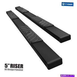 Nerf Bar 2019-2022�V���o���[�h/�V�G��1500�_�u���L���u5 �u���b�N�i�[�t�o�[ For 2019-2022 Silverado/Sierra 1500 Double Cab 5 Black Nerf Bars�y���s�A���i�z