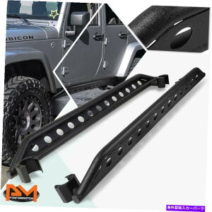Nerf Bar 07-18pW[vO[JK 4DRYf|7 "bJ[N[[TChXebvi[to[ For 07-18 Jeep Wrangler JK 4Dr Carbon Steel 7" Rocker Crawler Side Step Nerf Bar