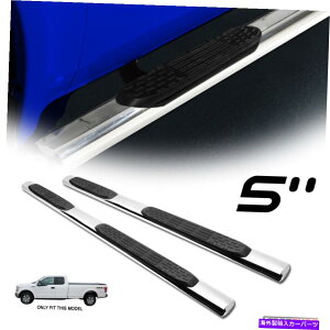 Nerf Bar 15-21tH[hF150/17-21 F250X[p[/g5 "ȉ~`̃NTChXebvi[to[ For 15-21 Ford F150/17-21 F250 Super/Extended 5" Oval Chrome Side Step Nerf Bars