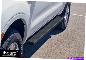 Nerf Bar XeCubN4 "IBOARDTChXebvi[to[tBbg19-22tH[hW[X[p[N[Lu Stain Black 4" iBoard Side Step Nerf Bar Fit 19-22 Ford Ranger SuperCrew Cab