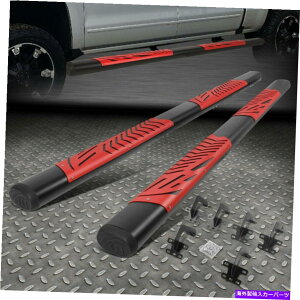 Nerf Bar 19-22����1500�N���[�L���u5 �ȉ~�`�̃T�C�h�X�e�b�v�o�[�����j���O�{�[�h�t�����b�h�X�e�b�v�p�b�h FOR 19-22 RAM 1500 CREW CAB 5 OVAL SIDE STEP BAR RUNNING BOARD W/RED STEP PAD�y���s�A���i�z