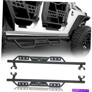 Nerf Bar tBbg07-18W[vO[JK4hA2PCSX`[ChhbvTChXebvW/X^[JbgAEg FIT 07-18 JEEP WRANGLER JK 4 DOORS 2PCS STEEL WIDE DROP SIDE STEPS W/STAR CUTOUT