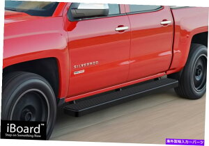 Nerf Bar IBOARD�T�C�h�X�e�b�v�i�[�t�o�[6 �u���b�N-01-13�V�{���[�V���o���[�h/GMC�V�G���N���[�L���u iBoard Side Steps Nerf Bars 6 Black - 01-13 Chevy Silverado/GMC Sierra Crew Cab