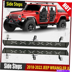 Nerf Bar 2018-2022̃W[vO[JL 4hAjO{[hnerfo[TChXebvubN For 2018-2022 Jeep Wrangler JL 4 Doors Running Boards Nerf Bars Side Steps Black
