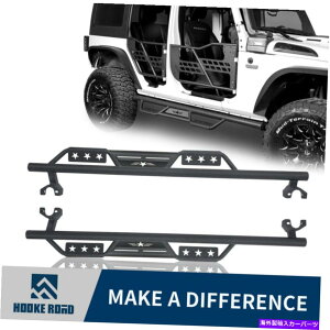 Nerf Bar 丸いドロップサイドステップレールnerfバーランニングボード07-18ジープラングラーJK Round Drop Side Steps Rails Nerf Bars Running Boards For 07-18 Jeep Wrangler JK