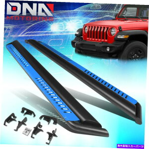 Nerf Bar 18-21�̃W�[�v�����O���[JL�T�C�h�i�[�t�o�[�����j���O�{�[�hW/�u���[�h���b�v�X�e�b�v�v���[�g FOR 18-21 JEEP WRANGLER JL SIDE NERF BAR RUNNING BOARD W/BLUE DROPPED STEP PLATE�y���s�A���i�z