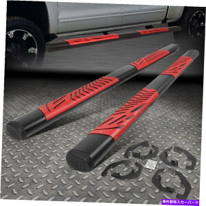 Nerf Bar 07-19�V���o���[�h�V�G���N���[�L���u5 �ȉ~�`�̐Ԃ��J�b�g�A�E�g�X�e�b�v�o�[�����j���O�{�[�h FOR 07-19 SILVERADO SIERRA CREW CAB 5 OVAL RED CUTOUT STEP BAR RUNNING BOARDS�y���s�A���i�z