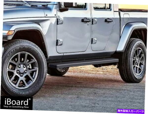 Nerf Bar XeCubN6 "IBOARDTChXebvi[to[tBbg20-22W[vOfBG[^[N[Lu Stain Black 6" iBoard Side Step Nerf Bar Fit 20-22 Jeep Gladiator Crew Cab