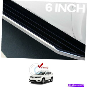 Nerf Bar 6 "アルミニウムブラック/クロムサイドステップレールランニングボードvp for 14-19日産ローグ 6" Aluminum Black/Chrome Side Step Rail Running Boards VP For 14-19 Nissan Rogue