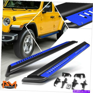 Nerf Bar 18-22�̃W�[�v�����O���[JL 4-dr�u���[�h���b�v�X�e�b�v�T�C�h�i�[�t�o�[�����j���O�{�[�h For 18-22 Jeep Wrangler JL 4-Dr Blue Dropped Step Side Nerf Bar Running Board�y���s�A���i�z