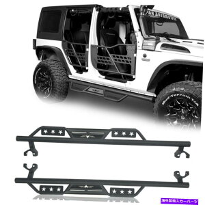 Nerf Bar 2007N2018ÑW[vO[JK 4hÂ߂2xX`[TChXebvjO{[hNERFo[ 2x Steel Side Step Running Board Nerf Bar for 2007-2018 Jeep Wrangler JK 4-Door