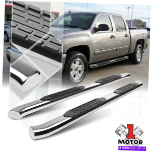 Nerf Bar Chrome 4 "ȉ~`̋Ȑ`[uTChXebv99-14Voh/VGN[Lupi[to[ Chrome 4"Oval Curved Tube Side Step Nerf Bar for 99-14 Silverado/Sierra Crew Cab